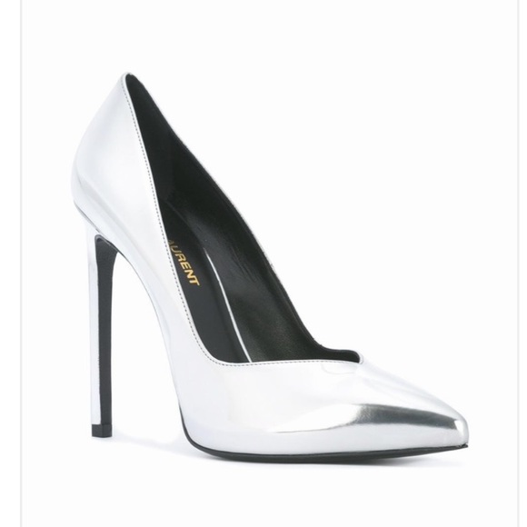 Yves Saint Laurent Shoes - Saint Laurent Paris Metalic Silver pump